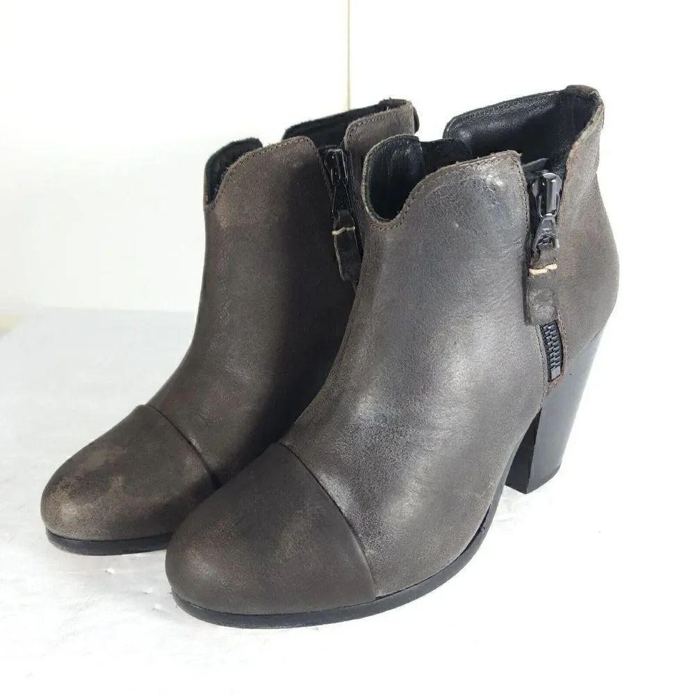 RAG & BONE Women's Margot US 5,5-6 EU 36,5 Brown Leather Ankle Booties Boots